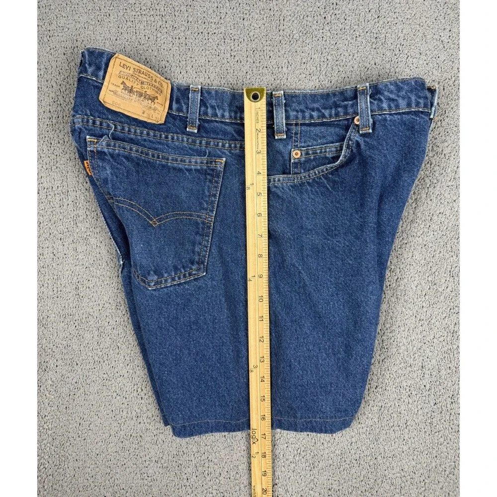 Vintage Levis Shorts Mens 36 Denim Jean Orange Tab 90s Relaxed Fit 506 Jorts USA